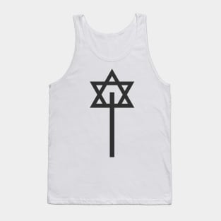 Combination of Star of David with Cross religious symbols Tank Top